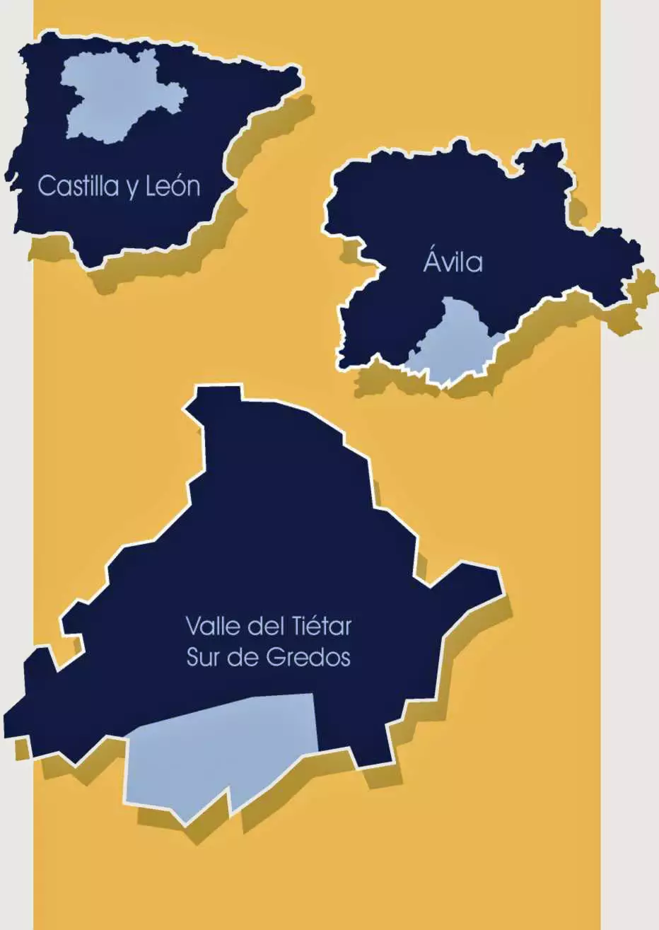 Situación geográfica Valle del Tiétar, localización, mapa